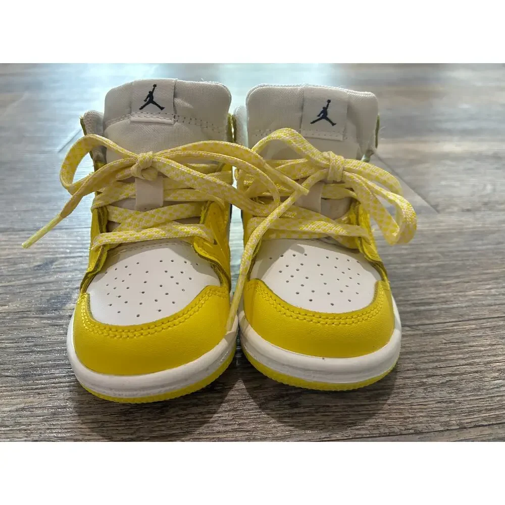 NEW Nike Air Jordan 1 Mid SE shoes Size 5C “Rose Patch” Dynamic Yellow
